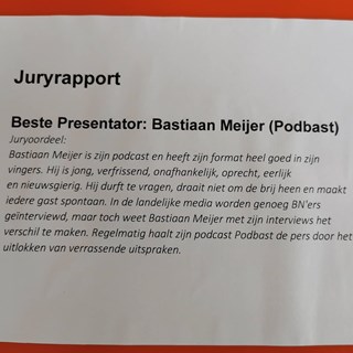 Beste presentator Bastiaan Meijer ( Podbast)