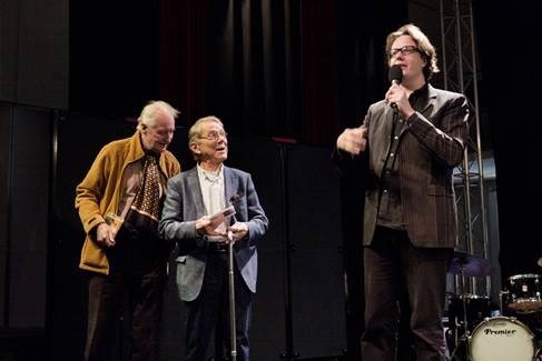 Uitreiking nieuwe CD “Orkest Ruud Bos – The Secret All Star Band”aan pianist Jan Huydts en John Engels